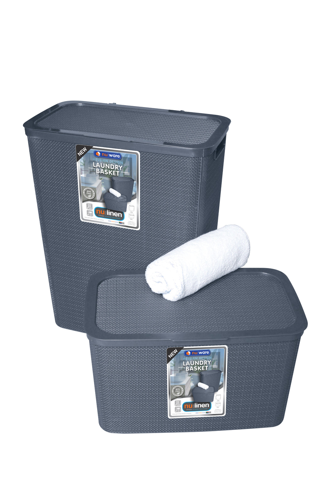 Premium Hessian Design Laundry Basket Set