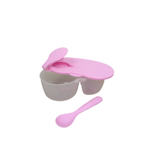 Load image into Gallery viewer, 2 Compartment Baby Feeding Bowl with Lid and Spoon