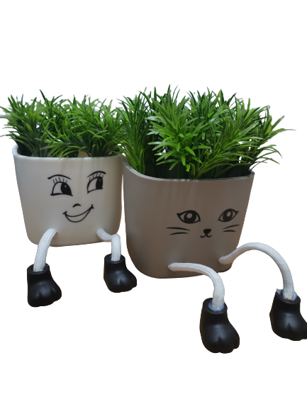 Flower Pot : Smiley Hanging Legs 2-Pack