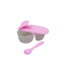 Load image into Gallery viewer, 2 Compartment Baby Feeding Bowl with Lid and Spoon
